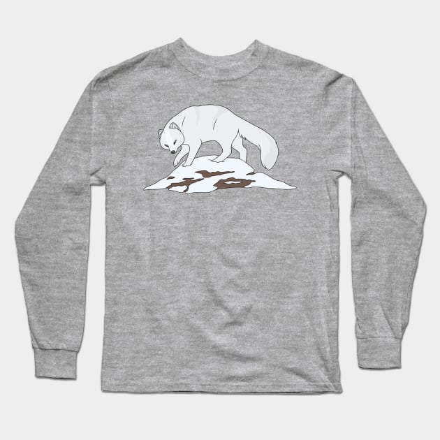 Arctic Fox Long Sleeve T-Shirt by FlannMoriath